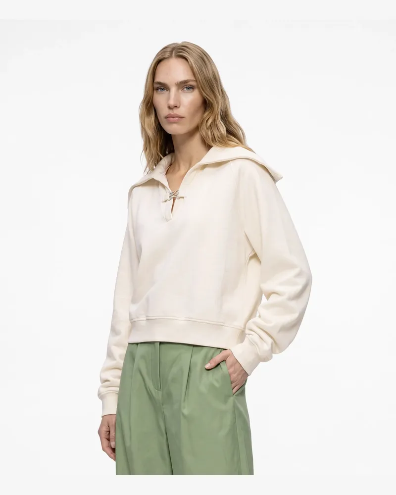 Karl Lagerfeld Sweatshirt Mit Weitem Kragen Und Halbem Reißverschluss, Female, Cannoli Creme, Size Beige