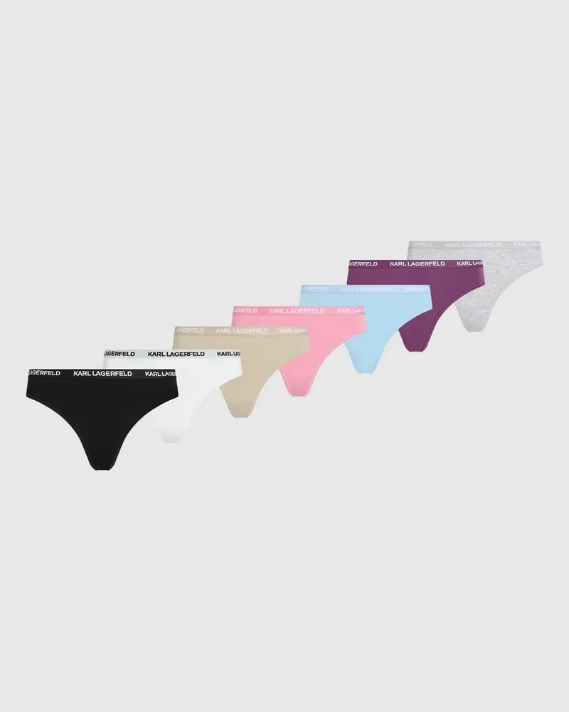 Karl Lagerfeld Logo-tanga Mit Multiband-design - 7er Pack, Damen, Mehrfarbig, Größe Mehrfarbig