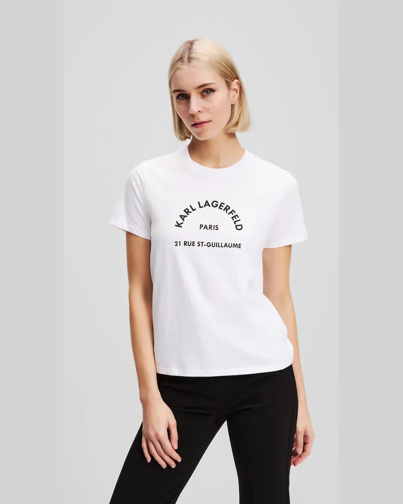 Karl Lagerfeld Rue St-guillaume T-shirt, Frau, Weiss, Größe Weiss