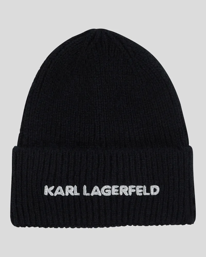 Karl Lagerfeld K/essential beanie-mütze, Frau, Schwarz, Größe Schwarz