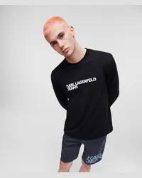 Karl Lagerfeld Klj langarm-t-shirt mit Logo, Mann, Schwarz Schwarz