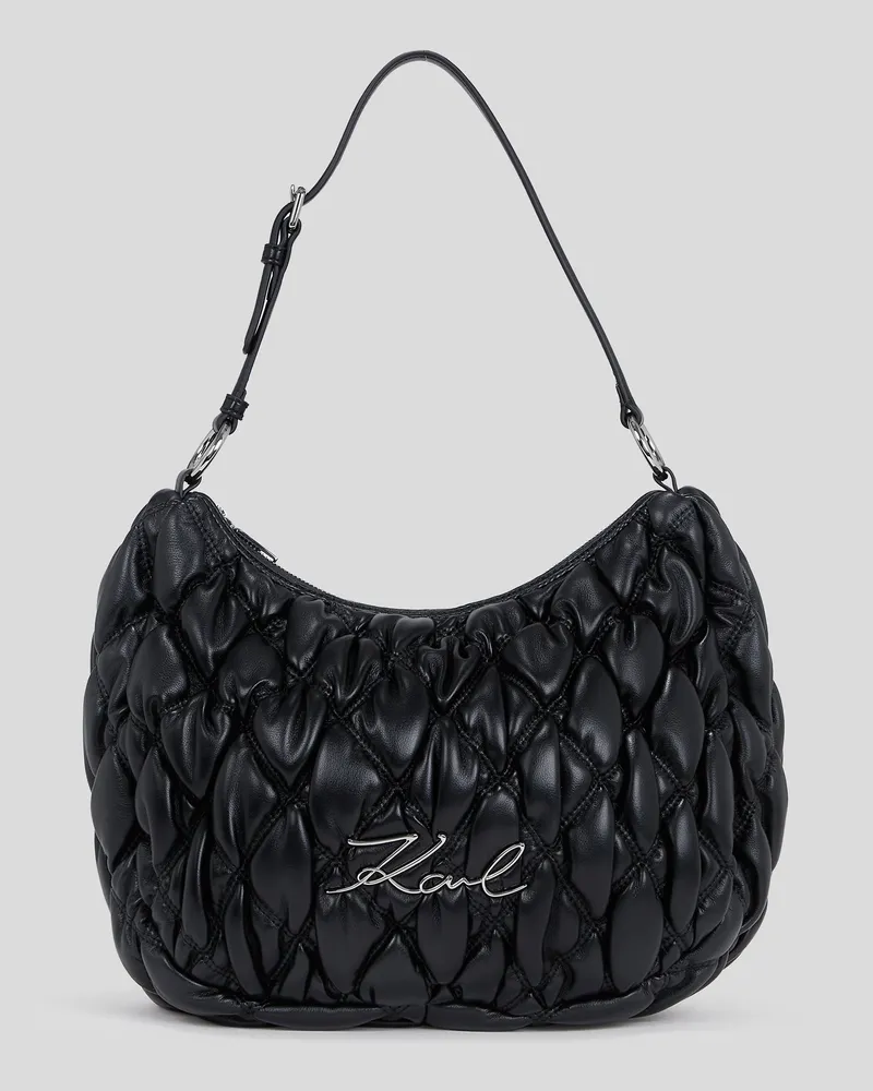 Karl Lagerfeld K/signature kuilt Hobo-tasche, Frau, Schwarz Schwarz