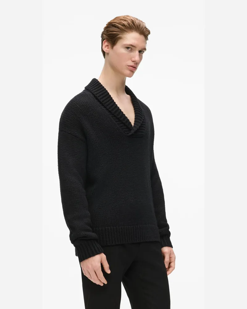 Karl Lagerfeld Strickpullover Mit V-ausschnitt, Herren, Schwarz, Größe Schwarz