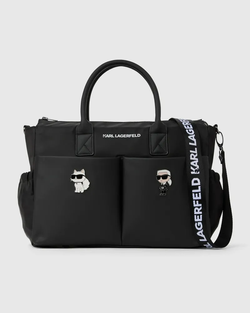 Karl Lagerfeld Ikon Karl Und Choupette Babywickeltasche, Schwarz, Größe Schwarz