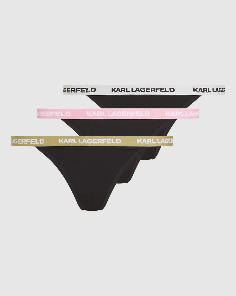 Karl Lagerfeld Brazilian-slips Mit Verschiedenfarbigem Bund – 3er-set, Damen, Mosstone-begonia-cannoli, Größe Mosstone-begonia-cannoli