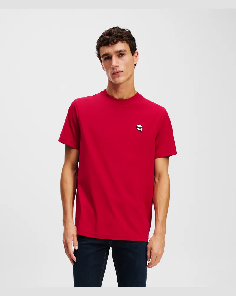 Karl Lagerfeld Karl ikon T-shirt Mit Aufnäher, Mann, Scarl Sage, Größe Scarl