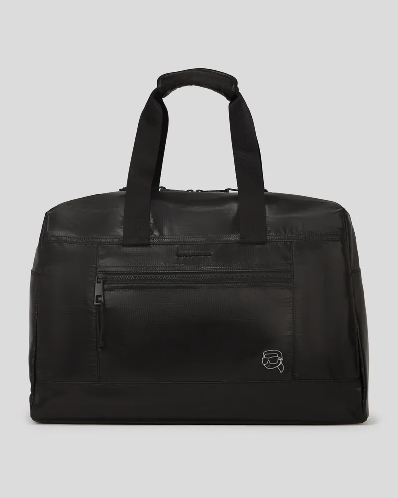 Karl Lagerfeld Ikon weekender-tasche Aus Bauschigem Nylon, Mann, Schwarz, Größe Schwarz
