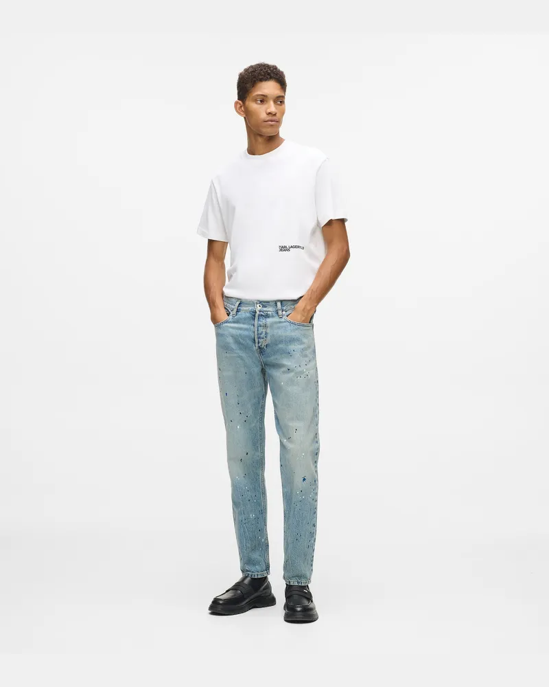 Karl Lagerfeld Jeans Mit Taillierung Und Farbspritzer, Herren, Malerdruck Rosa Allover-druck, Größe Malerdruck