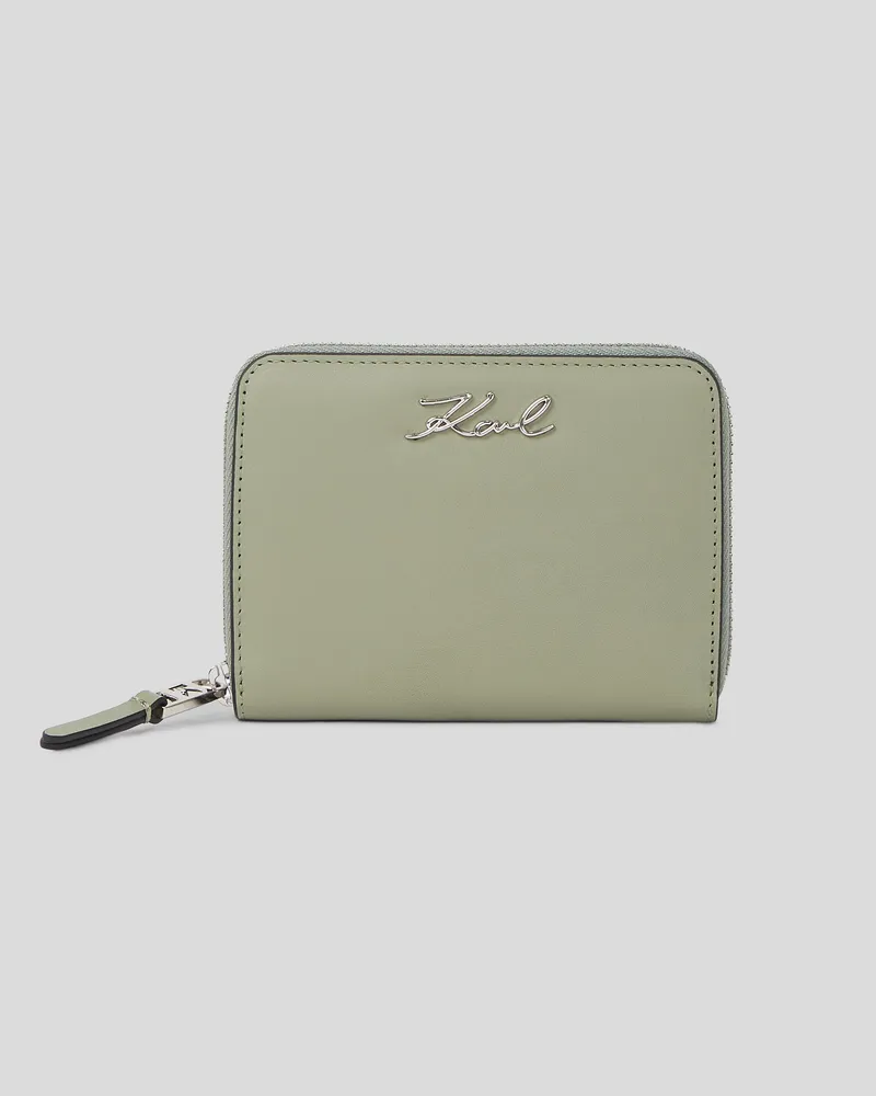 Karl Lagerfeld K/signature mittelgrosses Portemonnaie, Frau, Ölgrün, Größe Ölgrün