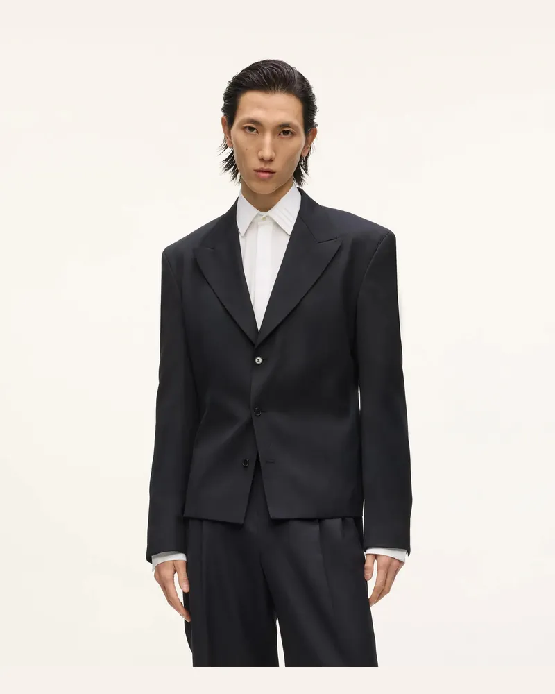 Karl Lagerfeld Kl Studio Einreihiger Blazer, Herren, Schwarz, Größe Schwarz