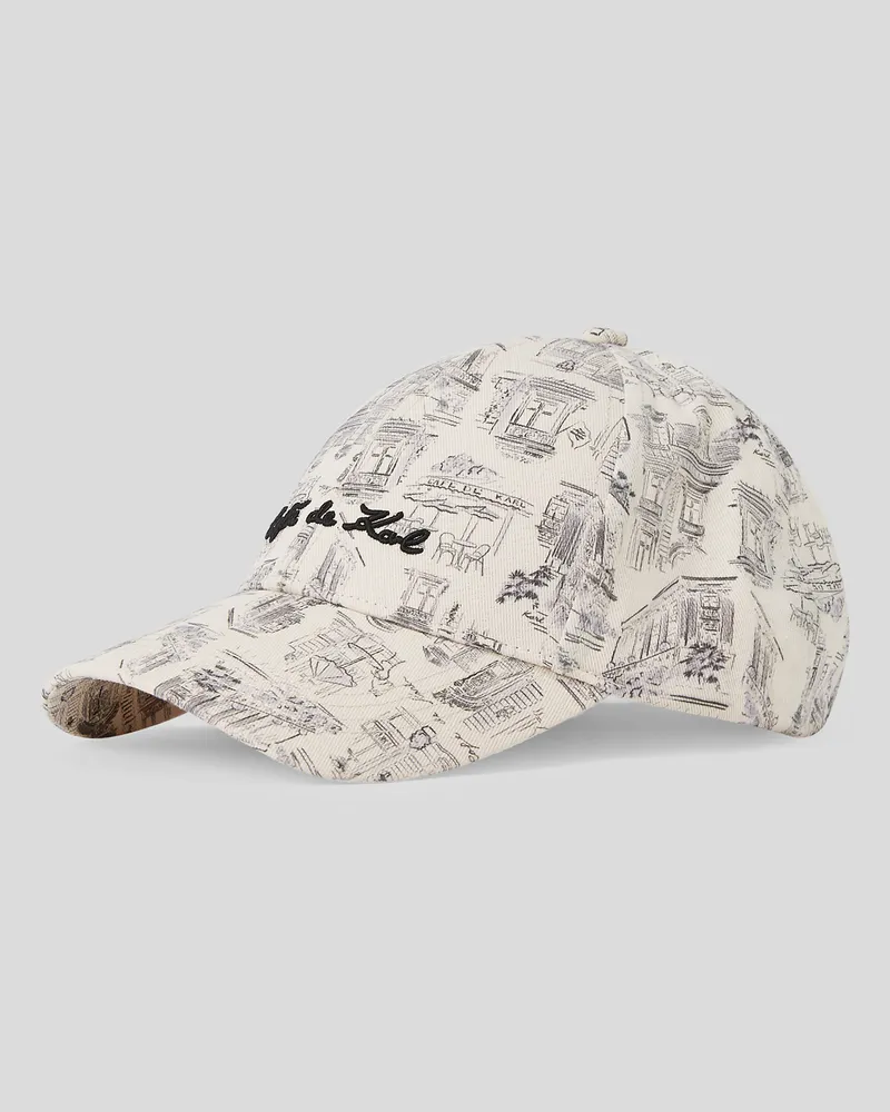 Karl Lagerfeld Kl X Jorge Parra Kappe Mit Allover-print, Frau, Natur, Größe Natur