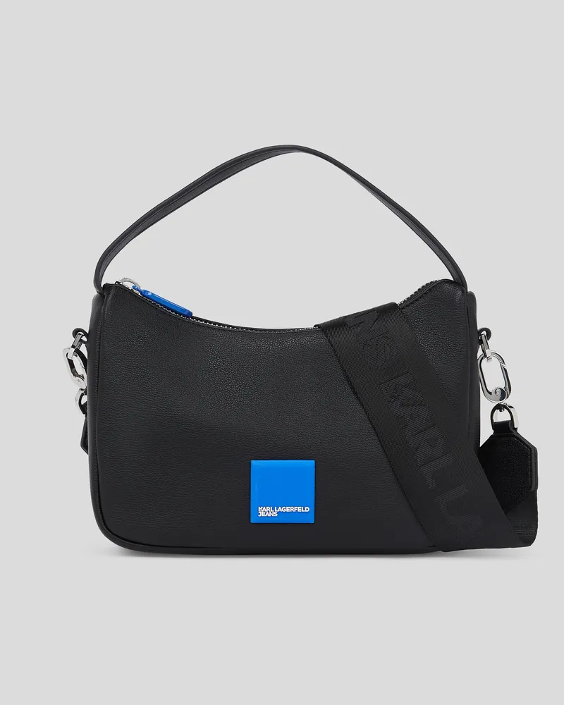Karl Lagerfeld Klj mini-hobo-tasche Mit Box-logo, Frau, Schwarz, Größe Schwarz