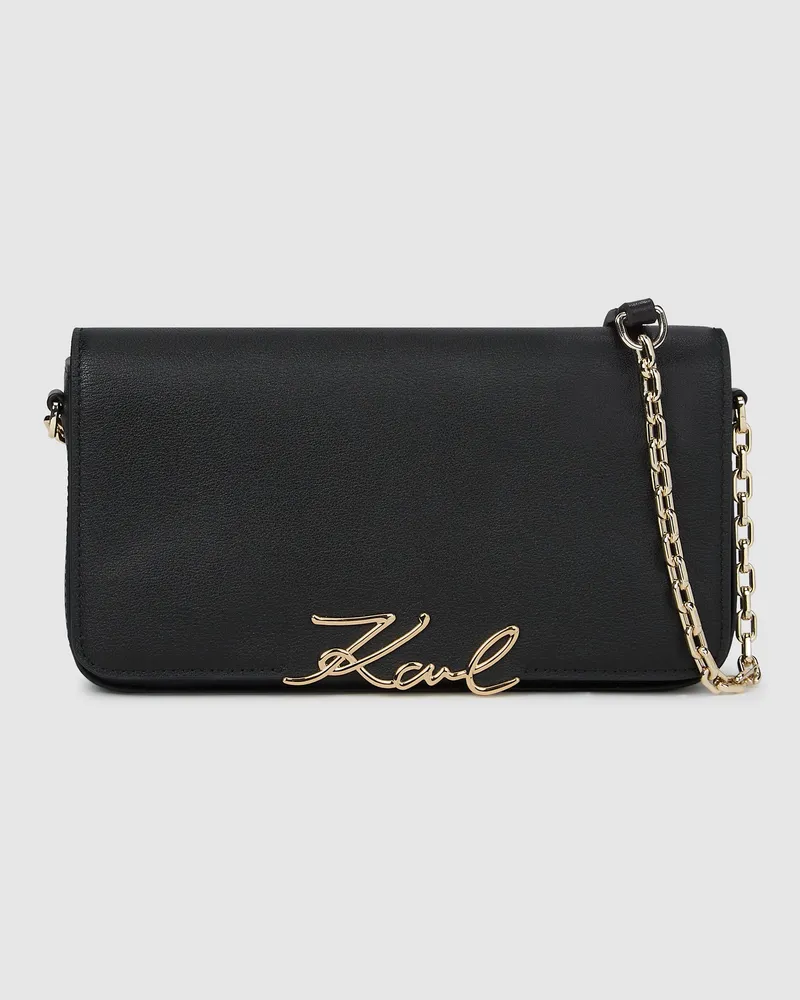 Karl Lagerfeld K/signature Mini-schultertasche, Damen, Schwarz/gold, Größe Schwarz