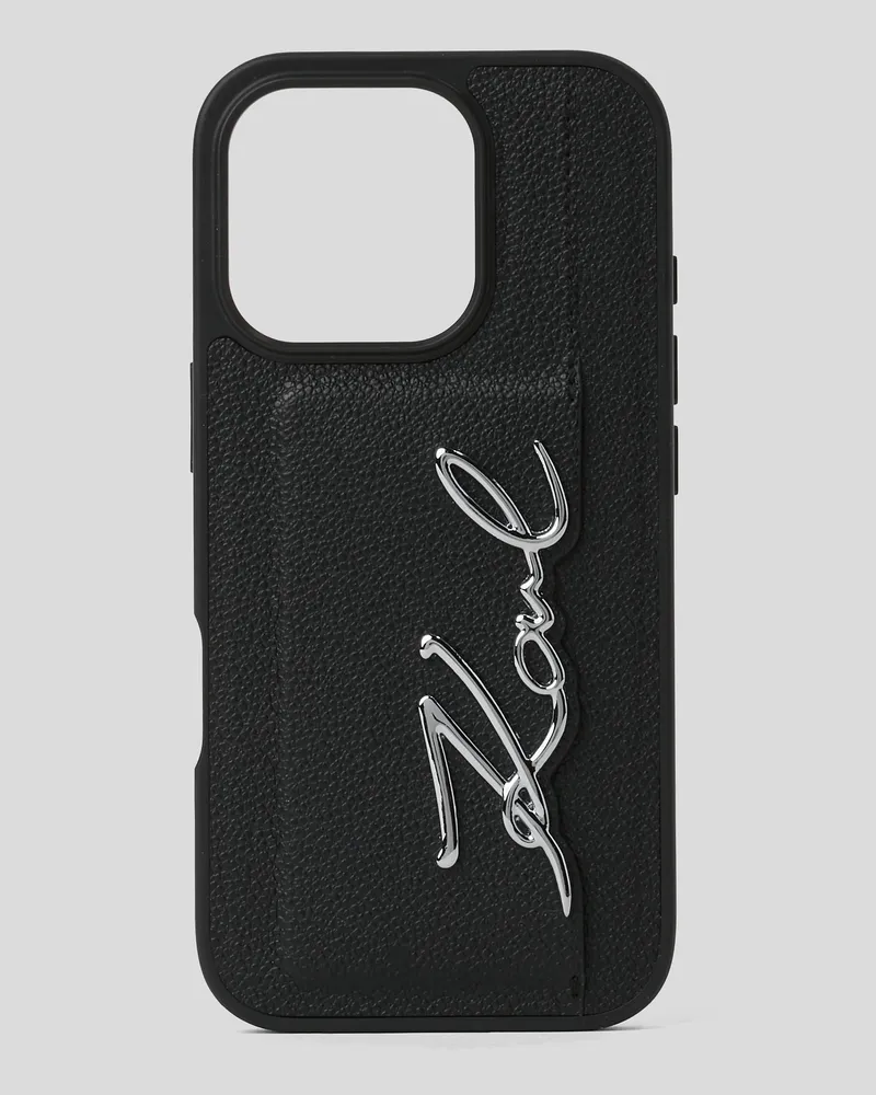 Karl Lagerfeld Signature Schutzhülle Für Iphone 16 pro, Frau, Schwarz, Größe Schwarz