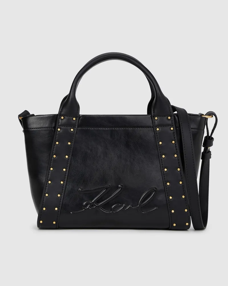 Karl Lagerfeld K/ville Kleine Tote Bag Mit Nieten, Damen, Schwarz/gold, Größe Schwarz