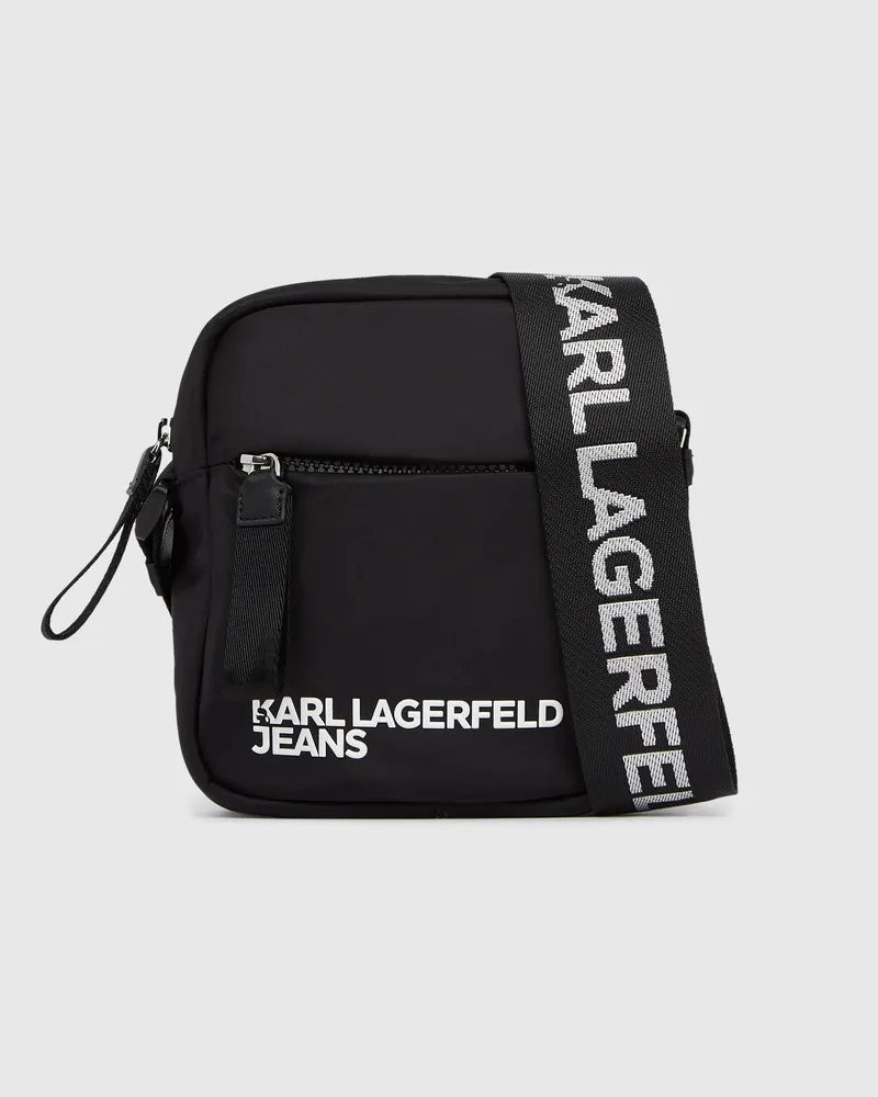 Karl Lagerfeld Umhängetasche Aus Nylon, Male, Schwarz, Size Black