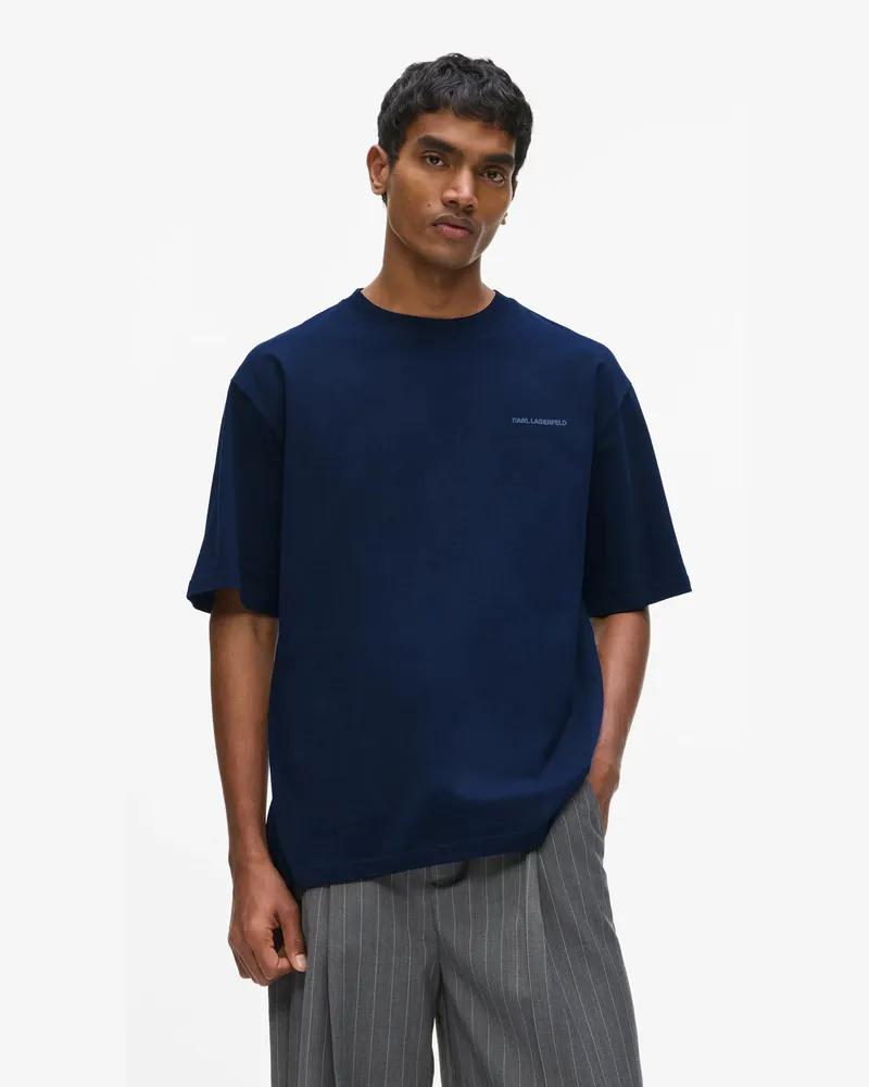 Karl Lagerfeld Rue St-guillaume Legeres T-shirt, Male, Peacoat, Size Blue
