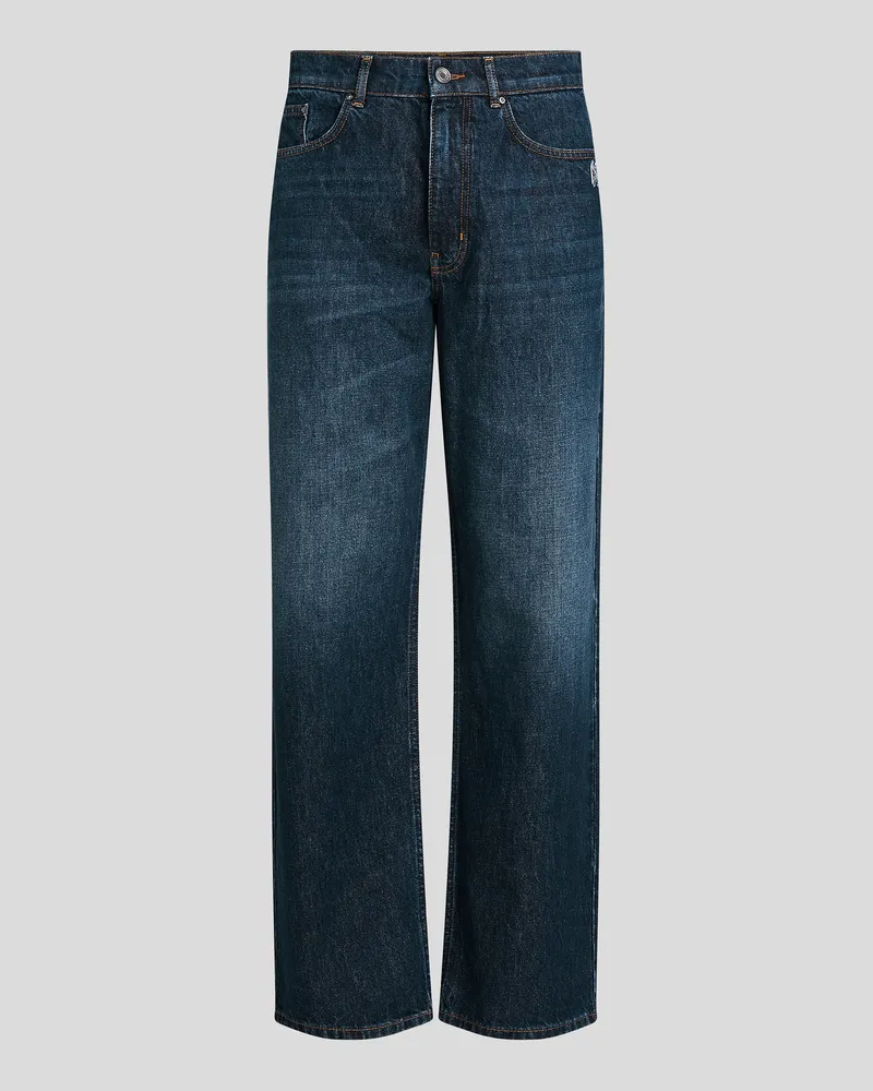 Karl Lagerfeld Monogram Gerade Geschnittene Jeans, Herren, Rinse Blau, Größe Rinse