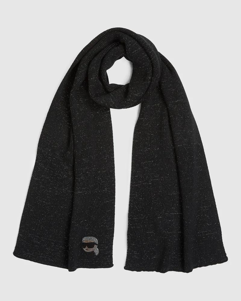 Karl Lagerfeld Ikon Strassschal, Damen, Schwarz, Größe Schwarz