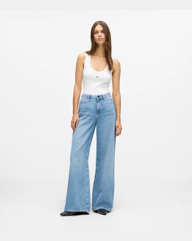 Karl Lagerfeld Jeans Mit Nieten-signature, Damen, Hellblauer Denim, Größe Hellblauer
