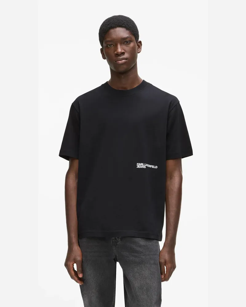 Karl Lagerfeld T-shirt Mit Rebellischer Attitude, Herren, Schwarz, Größe Schwarz