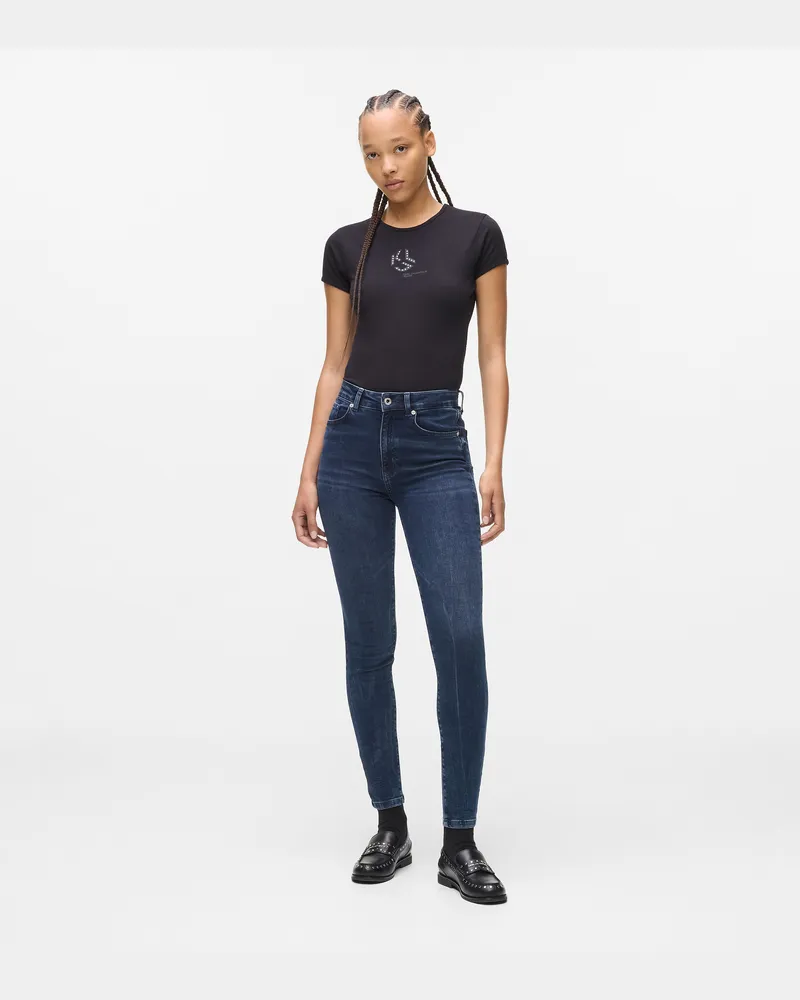 Karl Lagerfeld Hoch Geschnittene Skinny-jeans, Damen, Washed Blue Schwarz, Größe Washed
