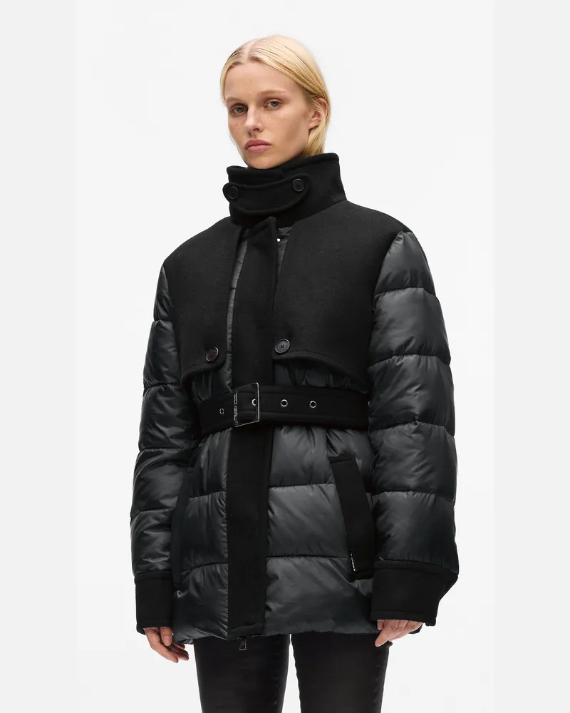 Karl Lagerfeld Pufferjacke Aus Woll-mix, Damen, Schwarz, Größe Schwarz