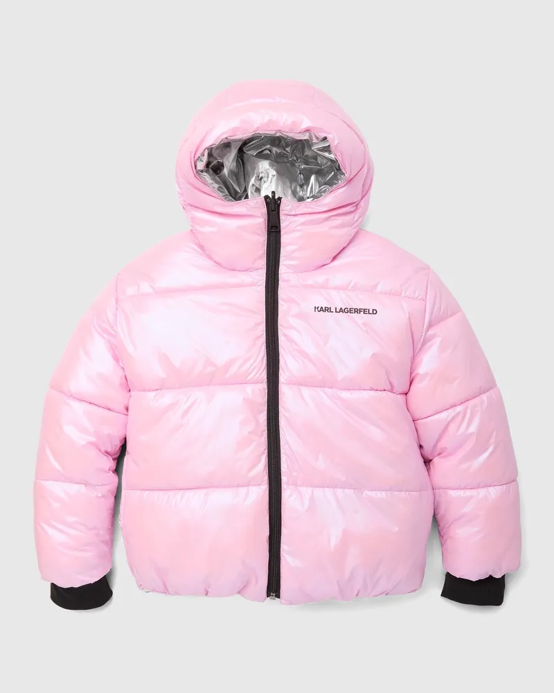 Karl Lagerfeld Mädchen Wende-steppjackeunisex, Grau/rosa, Size 