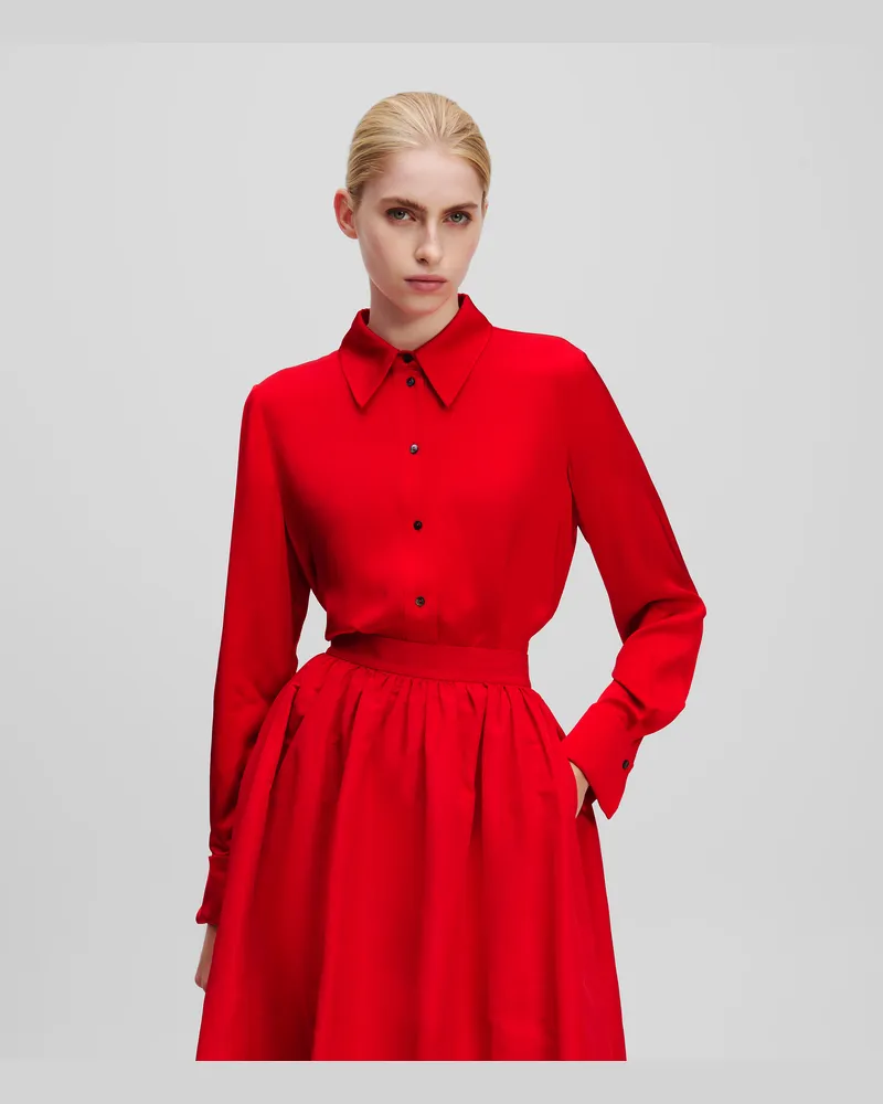 Karl Lagerfeld Button-down-bluse, Frau, Racing Red, Größe Racing