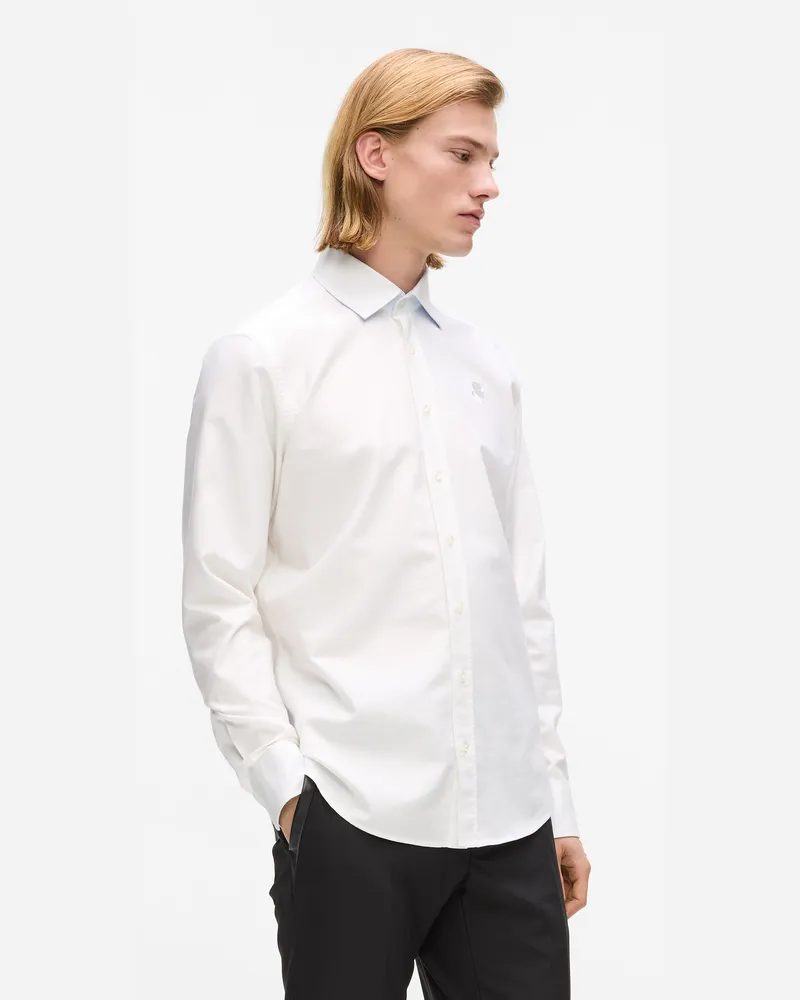 Karl Lagerfeld Klassisches Weißes Hemd, Herren, Weiss, Größe Weiss