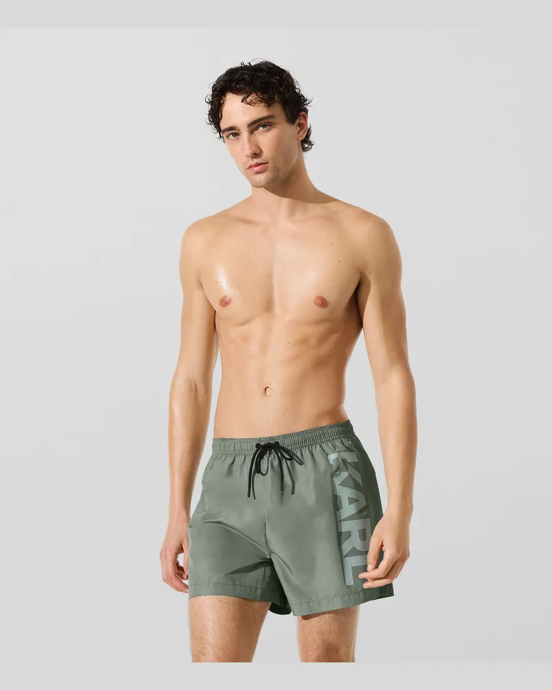 Karl Lagerfeld Kurze Board-shorts Mit Logo, Herren, Magnet, Größe Magnet