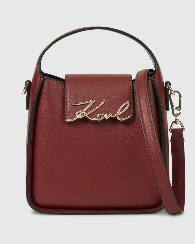 Karl Lagerfeld Kleine K/signature Hobo-tasche, Damen, Dunkle Kirsche, Größe Dunkle