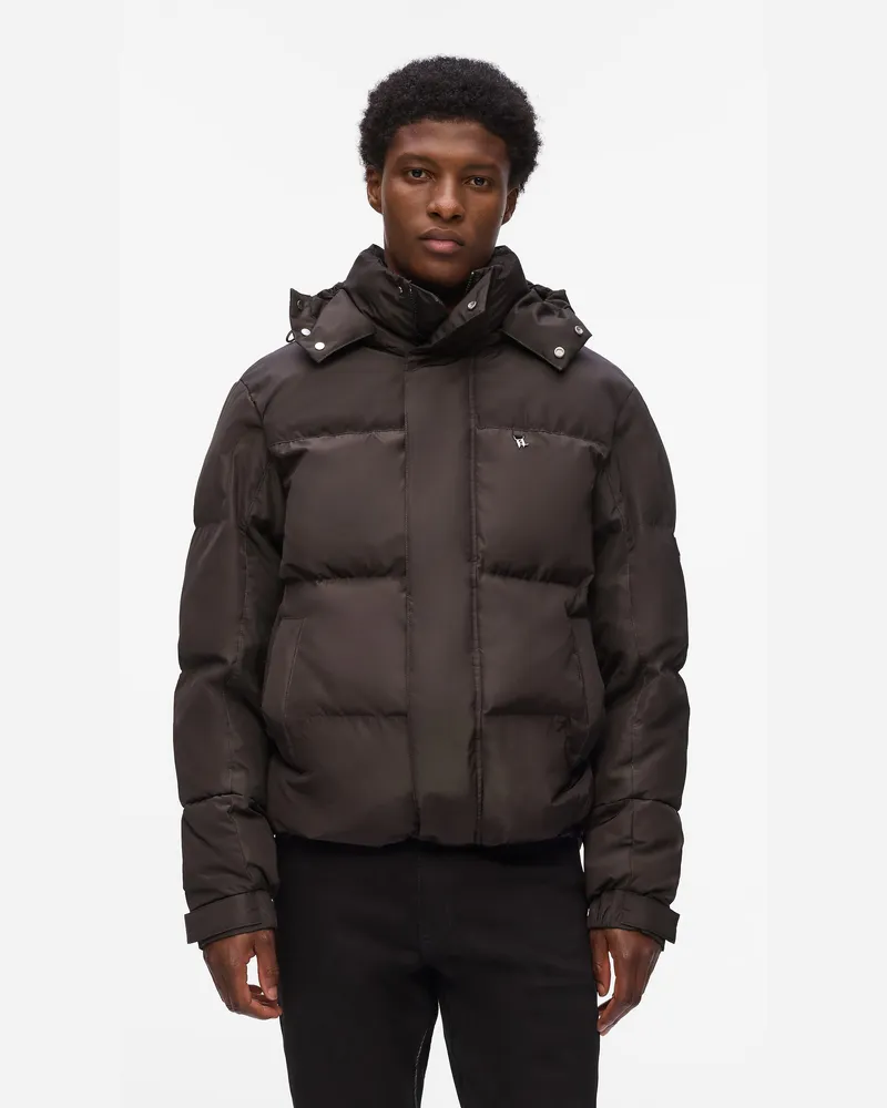 Karl Lagerfeld Monogram Pufferjacke, Herren, Schwarzer Kaffee, Größe Schwarzer