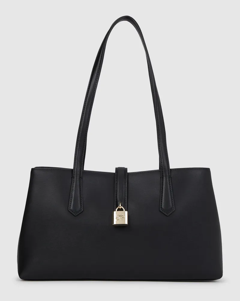 Karl Lagerfeld K/autograph Tote Bag Mit Vorhängeschloss, Damen, Schwarz/gold, Größe Schwarz