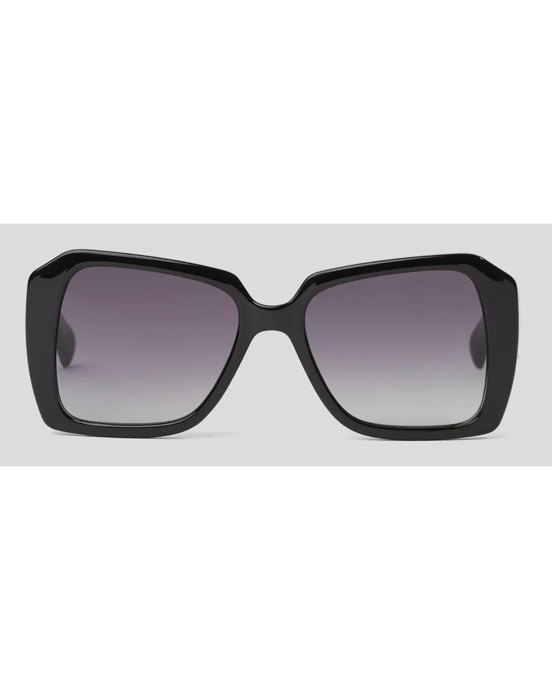 Karl Lagerfeld Kl monogram Glamouröse Sonnenbrille, Frau, Schwarz Schwarz