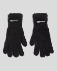 Karl Lagerfeld Klj flauschige Handschuhe, Frau, Schwarz Schwarz