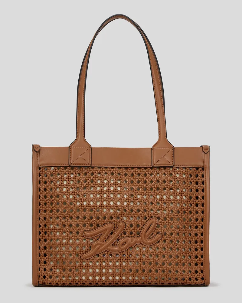 Karl Lagerfeld K/skuare Mittelgrosse Tote-bag, Frau, Dunkles Tan, Größe Dunkles