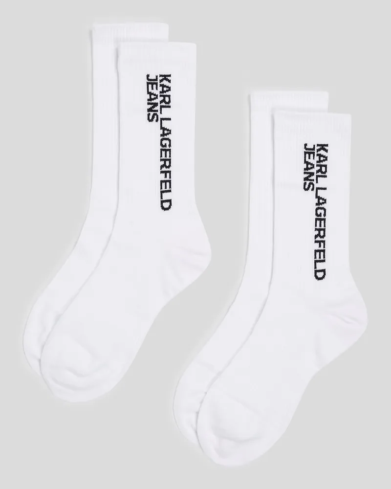 Karl Lagerfeld Socken Mit Logo – 2er-set, Herren, Weiss/schwarz, Größe Weiss