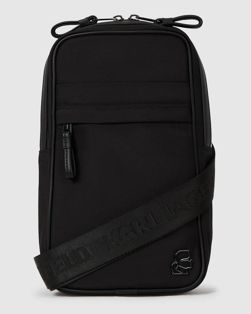 Karl Lagerfeld Schultertasche Mit K/kameo, Herren, Schwarz, Größe Schwarz