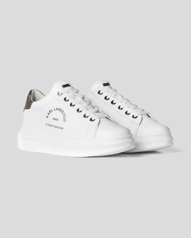 Karl Lagerfeld Rue St-guillaume Logo Kapri Sneaker, Frau, Weiss/Silber, Größe Weiss