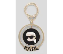 Karl Lagerfeld K/ikonik Rotierender Schlüsselanhänger mit Scheibe, Frau, Gold Gold