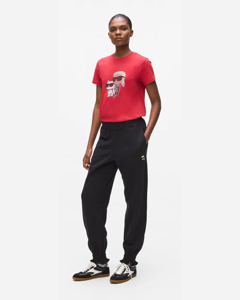 Karl Lagerfeld Ikon Trainingshose Mit Schmal Zulaufendem Bein, Damen, Schwarz, Größe Schwarz