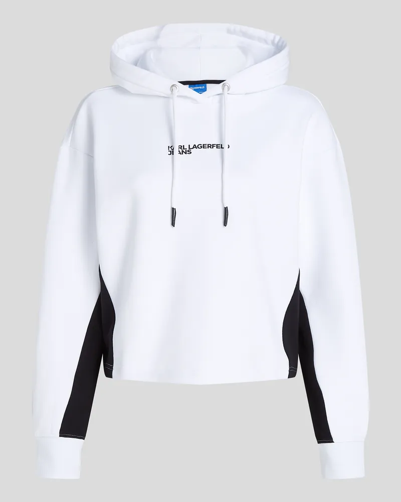 Karl Lagerfeld Kapuzenpullover In Farbblock-optik, Frau, Weiss/Schwarz, Größe Weiss