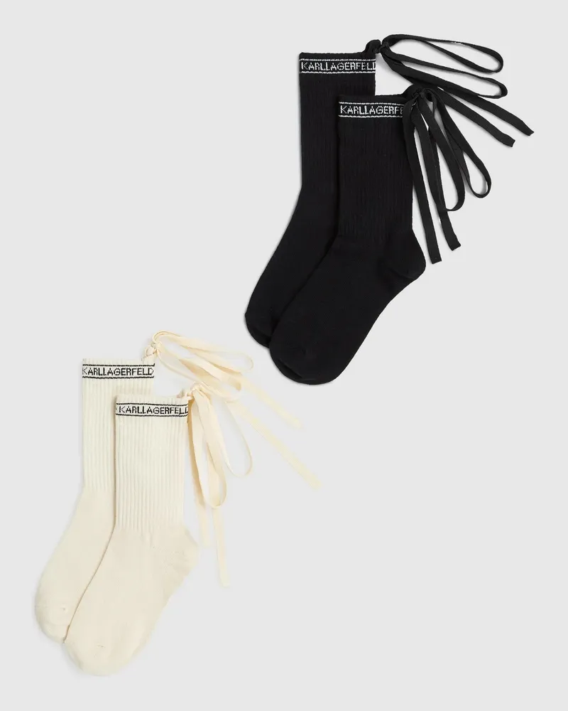 Karl Lagerfeld Logo-schnürsocken - 2er-packung, Damen, Schwarz, Größe Schwarz