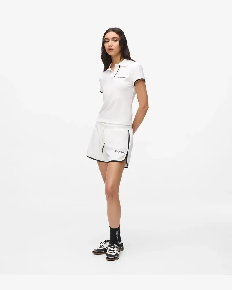 Karl Lagerfeld Sweatshorts Mit Logo, Female, Weiss, Size White