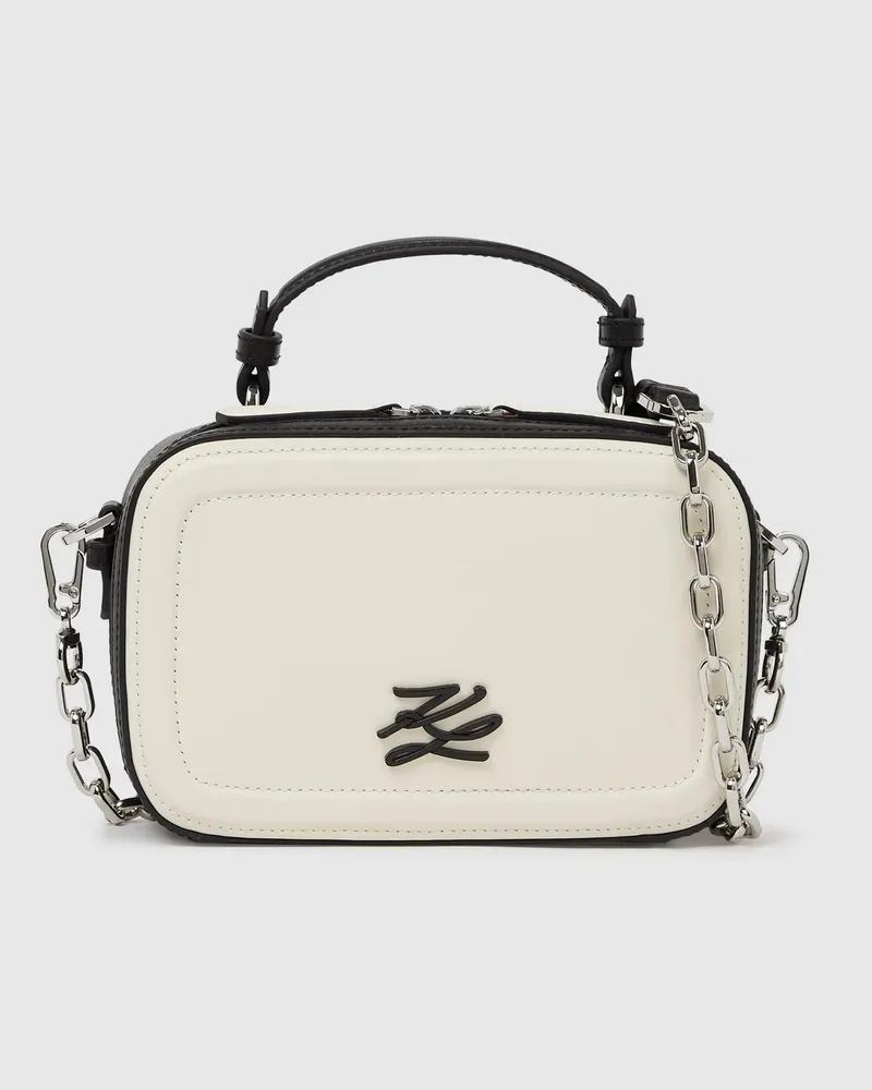 Karl Lagerfeld K/autograph Quadratische Color-block-tasche, Damen, Schwarz/weiss, Größe Schwarz