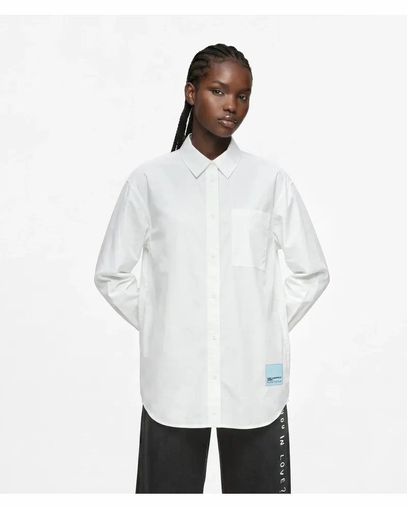 Karl Lagerfeld Klj X Pietro Terzini Boxiges Hemd, Damen, Weiss, Größe Weiss
