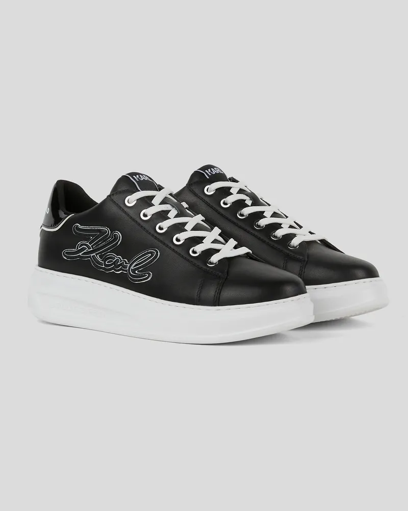 Karl Lagerfeld Kapri signia Niedrige Sneaker, Frau, Weiss/Schwarz, Größe Weiss