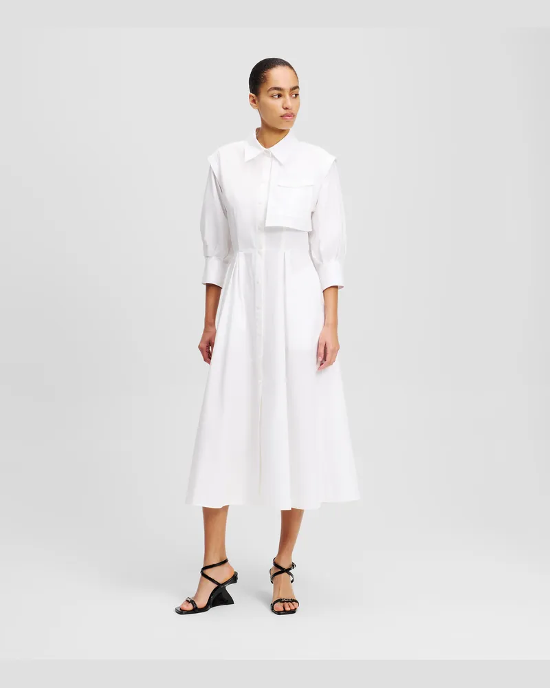 Karl Lagerfeld Cargo-hemdkleid, Frau, Weiss, Größe Weiss