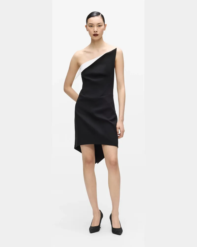 Karl Lagerfeld Kl Studio Asymmetrisches Kleid, Damen, Schwarz/weiss, Größe Schwarz